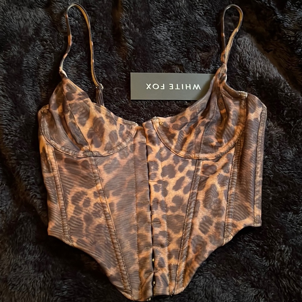 Leopard print bustier